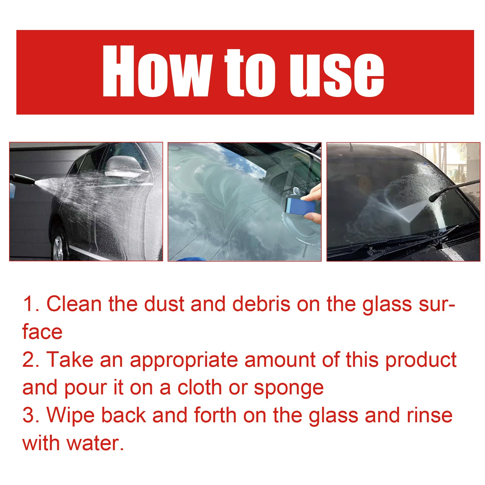 Rayhong Concentrated Glass Oil Film Cleaner - Anti-Fog, Rain Repellent, Oil & Stain Remover for Car Windshield & Windows 